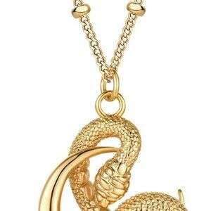 Elegant 19.5-21.5 inch 18K Gold Plated Brass Snake Necklace for Women